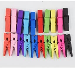 Houten Wasknijpers - 100 Stuks, Mini Gekleurde Clips voor Foto's en Decoratie, 3,5 cm — thumbnail 3