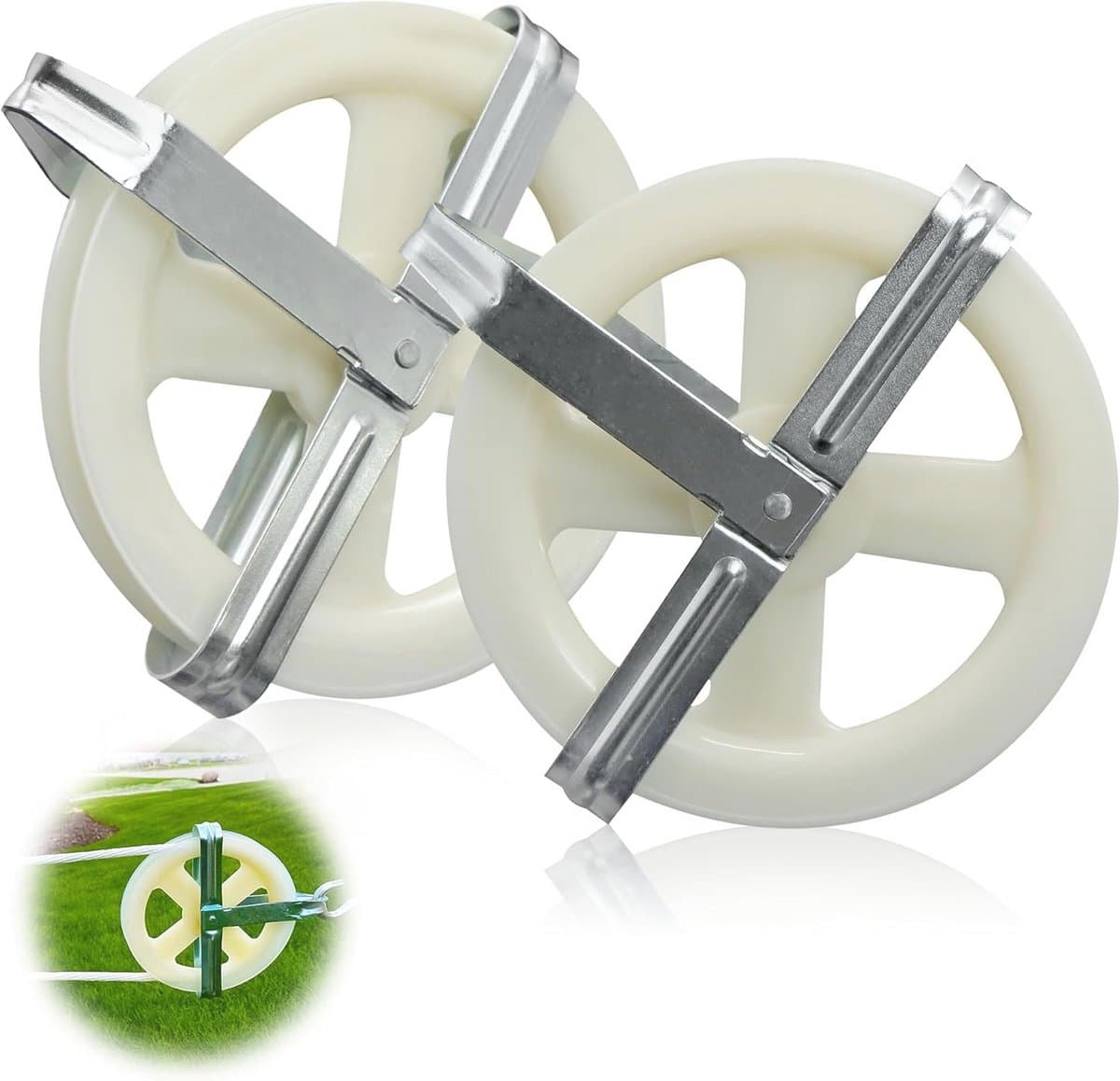 Waslijn Katrol 12,7 cm - Nylon Wiel met Aluminium As - Weerbestendig, Voor Buiten Droog Koord - Set van 2 Stuks — afbeelding 1