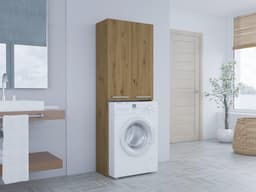 Wasmachine Kast met Plank voor Badkamer - Ruimtebesparende Oplossing voor Wasruimte — thumbnail 3