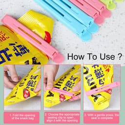 Herbruikbare Voedselzak Clips, Zakafsluiters voor Snacks, 12 Stuks in Meerdere Maten — thumbnail 4