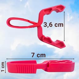 50 Sterke Kunststof Wasknijpers Rood Zonder Metalen Veer — thumbnail 2