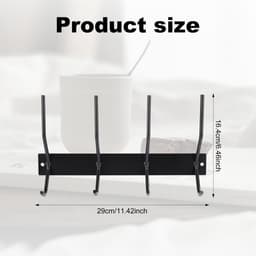 Droogrek voor drinkflessen en deksels - Muur droogrek voor waterflessen - Keukendroogrek zwaar - Waterfleshouder tumbler - Glazen opbergstandaard - Keuken thuis - Zwart — thumbnail 5