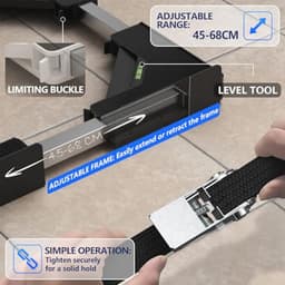 JHCHU Universal Stacking Set for Washing Machine and Dryer, Adjustable Intermediate Frame 45 - 68 cm, Ideal for Washing Machine and Dryer Connection (Black) — thumbnail 5