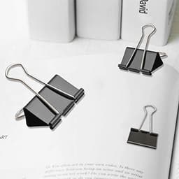 100 stuks opvouwbare metalen clips in 4 maten - Paperclips en bindclips voor kantoor en huis — thumbnail 3