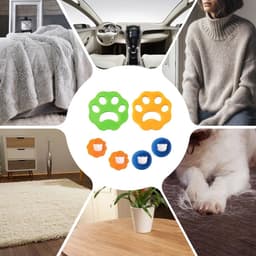 Set van 8 Anti-Hair Balls voor Wasmachine - Herbruikbaar - Verwijdert Dierenharen - Effectieve Wasballen voor Kleding en Bedlinnen — thumbnail 4