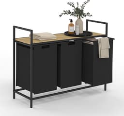 Wasmand met 3 Vakken - Luxe Design voor Badkamer & Wasruimte — thumbnail 1