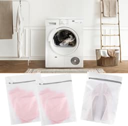 Allecta - Set van 8 wasbare mesh waszakken voor delicate was - reizen - lingerie - sokken - beha's - broeken - schoenen - maskers - ondergoed (40 x 30 cm) — thumbnail 5