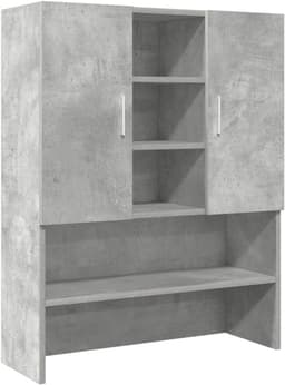 Wasmachine Meubel Betonlook Grijs 70.5x25.5x90cm - Kast voor Wasruimte & Badkamer — thumbnail 1