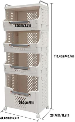 RWB® Wasmand 4 Vakken - Wasmand Vier Vakken - Wasmand - Wit - 111 x 42 x 111 cm — thumbnail 3