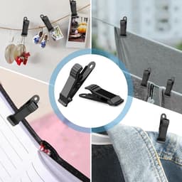 30 mini metalen clips - clips - veerklemmen - krokodilklemmen - geschikt voor kleding, foto's, gordijnen, badkamer - zwart — thumbnail 4