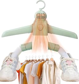 Draagbare wasdroger - elektrische wasdroger, sneldrogend, mini-wasdroger met uitschuifbare schoenopening, instelbare temperatuur, laag geluidsniveau, geschikt voor appartementen, campers en studentenkamers (groen) — thumbnail 1