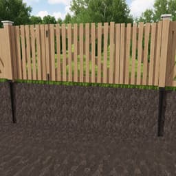 2x Grondhulsset Grondanker Paalhouder 83x60x700 mm – Verzinkt Staal – Zonder Beton – Voor Schutting, Pergola, Carport & Tuinhuis – Zwart — thumbnail 3