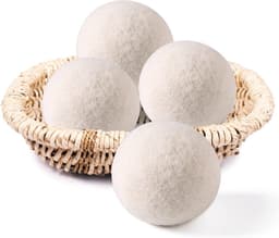 Biologische wollen droogballen, set van 4 stuks, extra grote droogballen voor de was Natuurlijke wasverzachter Tot 1000 keer herbruikbaar Verkort de droogtijd en minimaliseert kreukels Veilig voor baby's (set van 4 stuks) — thumbnail 1