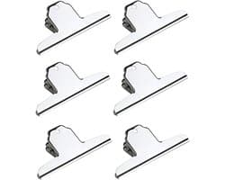 Grote Roestvrijstalen Bulldog Clips voor Papier en Voedsel - 6 Stuks — afbeelding 1