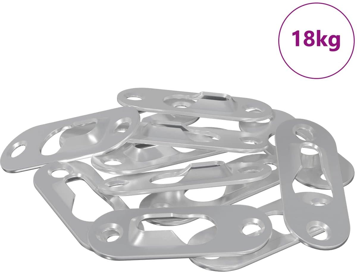 vidaXL - Sleutelgat - Hanger - 3673 - st - Zilver - 45 - x - 16 - x - 3.5 - mm - IJzer — afbeelding 1