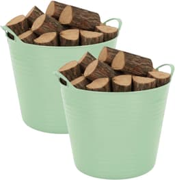 Excellent houseware Flexibele kuip / emmer - 2x - mint groen - 27 liter - kunststof - 42 x 35 cm — thumbnail 1