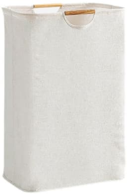 Beige wasmand van 60 liter, 40 x 30 x 60 cm, opvouwbare wasmand, wasbox, wasmanden, opbergmand, wassorteerder voor slaapkamer, badkamer, kinderkamer, op reis — thumbnail 1