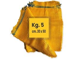 Netzakken Aardappelen - Opslag Zakken Groenten - Voedsel Opslag - Inclusief Sluitband - 30 x 50 cm - Geel