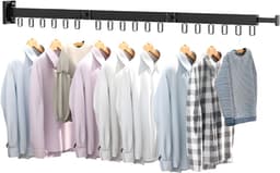 DnA® Wanddroogrek - Wanddroogrek Inklapbaar - Droogrek Muur - Wanddroogmolen - Zwart - 120cm x 30cm x 90cm — thumbnail 1