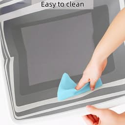 Wassorteerder-heupwasmand-Opvouwbare Wasmand-Set van 2 grote wasmanden - Waterdichte opvouwbare wasmanden - Geschikt voor kamers, slaapkamers, badkamers en studentenkamers - Waszakken voor opslag en organisatie - Grijs - 75 liter — thumbnail 2