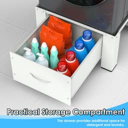 Wasmachine verhoger-150kg Capaciteit Wasmachine Standaard Metalen Basisframe met Lades-Anti-slip Schokabsorberende Hoekbeschermers voor Veilige Plaatsing-Geschikt voor Wasmachines, Drogers en Koelkastbases. — thumbnail 2