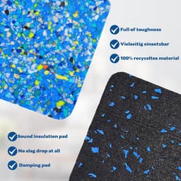 Geluidsisolatiepads voor wasmachines en drogers, set van 4, 10 x 10 x 2 cm, anti-trillingsmat, rubber — thumbnail 5