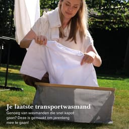 Jubbly® - Wasmand opvouwbaar - Wasbox - Heupwasmand - 45 Liter - Stof - Beige — thumbnail 5