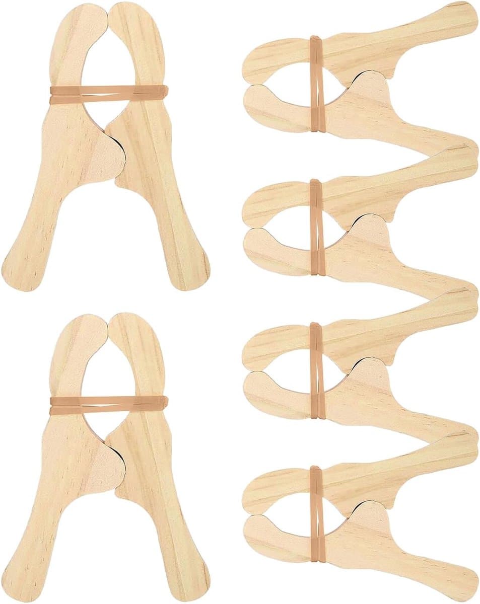 Houten Wasknijpers - Kledinghangers Clips - Was Drogen - Splintervrije Afwerking - 12 x 8cm Pak - Natuurlijk Hout — afbeelding 1