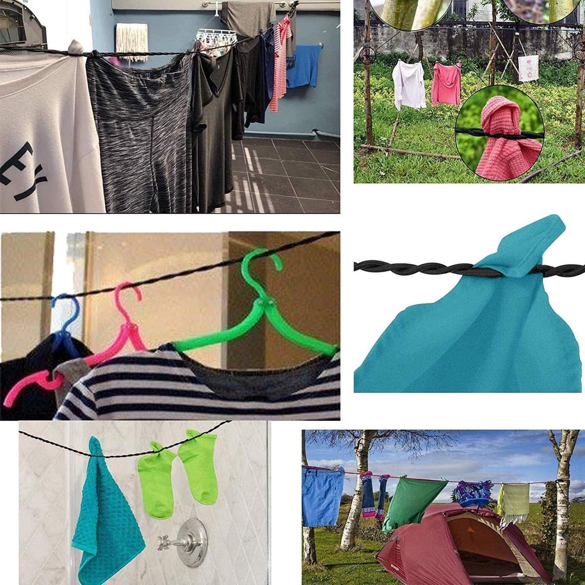 Reis Waslijn - Draagbare Ophanging - Kleding Drogen - Sterke Zuignappen — afbeelding 1