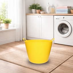 Flexibele kuip - 40 liter - geel - kunststof - D45 cm - emmer - wasmand — thumbnail 2