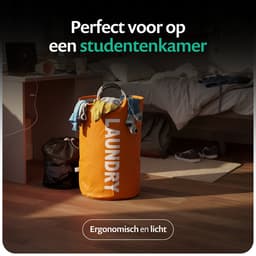 Wonair wasmand - Wassorteerder - Waszak - Wastas - Waszakken Voor Wasgoed - Wasmand Opvouwbaar - Oranje - 81L — thumbnail 4