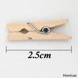 Homivae Mini Wasknijpers Hout 25 mm – 100 Stuks – Decoratief & Knutselen — thumbnail 3