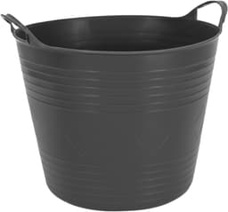 Excellent houseware flexibele wasmand - zwart - 27 liter - kunststof - 42 x 40 x 35 cm — thumbnail 1