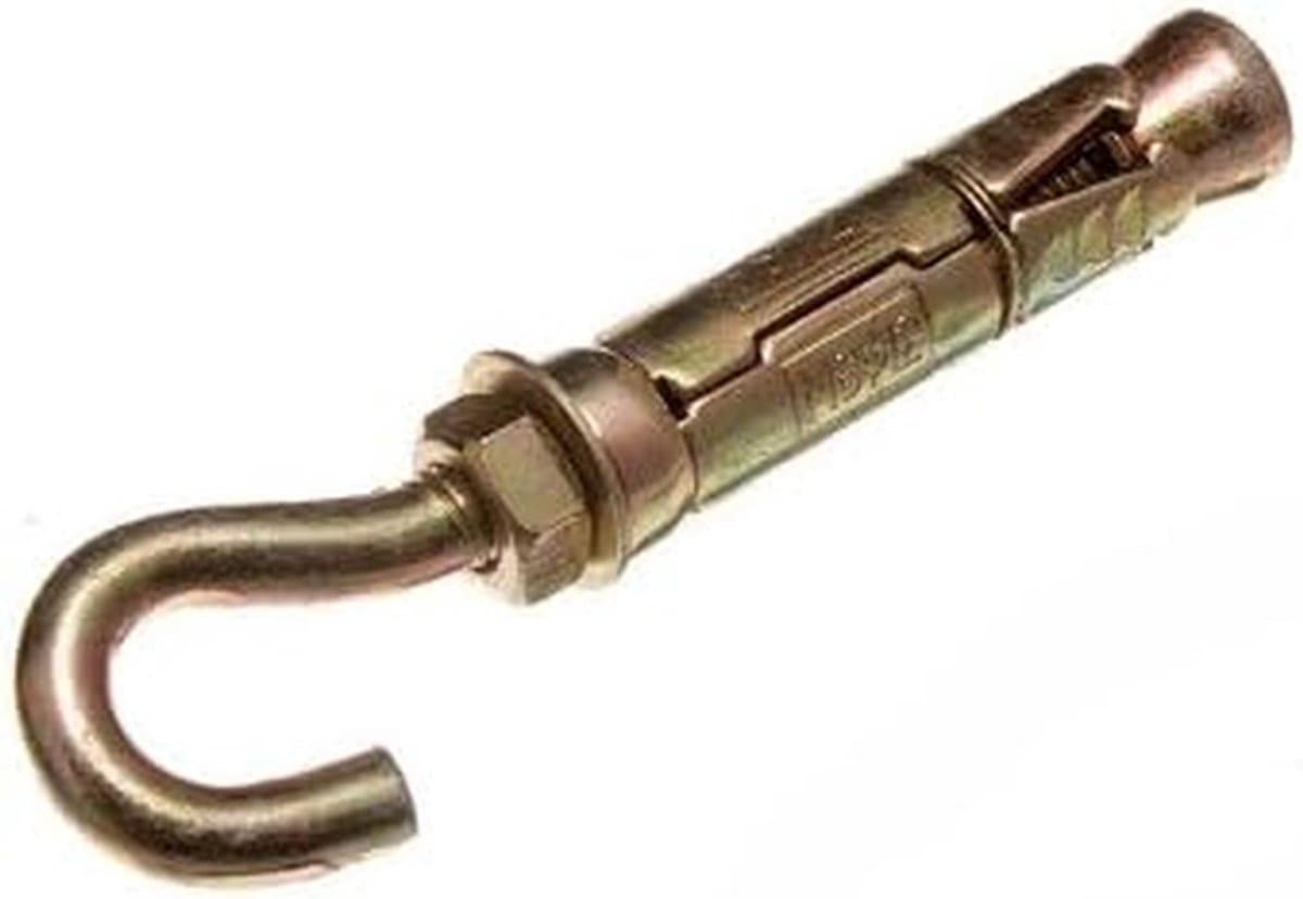 10x Uitbreidende Metselwerk Ankers Bouten Haak 6MM YZP Staal — afbeelding 1