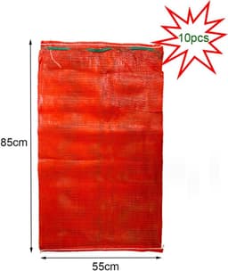 Opbergnetten Groente - Zakken Met Koord - Verse Producten Bewaren - Ademend Nylon Materiaal - 55x83cm Groot Formaat - Rood — thumbnail 5