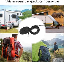 Uitbreidbare Reis Waslijn met 24 Vaste Parels - Extra Sterke Camping Waslijn - Antislip Buitenwaslijn voor Pantry - Tuin - Balkon - RV - Kamperen en Backpacking Accessoires — thumbnail 3