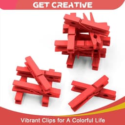 Houten Was Knijpers - Kledinghangers Klemmen - Knutselen Ophangen - Natuurlijk Materiaal - 7.5 Cm - Rood — thumbnail 5