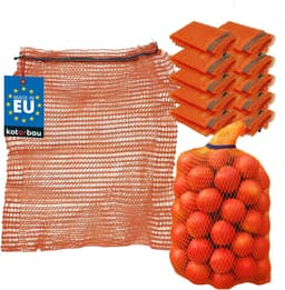 Ritselzakken Set - Opbergzakken Groenten - Opslag Aardappelen - Ademend Polypropyleen - 35x50 cm - Oranje — thumbnail 1
