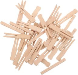 Houten Wasknijpers - Ronde Knijpers - Waslijn Knutselen - Zachte Klemwerking - 6.5 cm - Natuurlijk Hout — thumbnail 1
