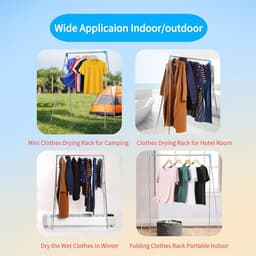 Droogrek - met Stang - Inklapbaar Wasrek - Extra Groot Droogrek - Extra stevig en licht - Geschikt voor reizen - Inklapbaar Droogrek - Mini - 135*90*73cm - Staand Kleding Wasdroogrek - Droogtoren - kleding droogrek - Badkamer/Balkon/Binnen/Buiten — thumbnail 4