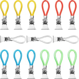 Handdoekhaakjes - 15 stuks - Handdoekclips - Handdoekhaken - Handdoekklemmetjes - Houders - Haken - Klemmetjes - Theedoek - Ophanghaakjes - Voor badkamer en keuken - 5 kleuren — thumbnail 1