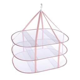 Droogrek - Truien anti-vervorming kleding droogmand - 3 laags - Polyester - Opvouwbaar - mesh - hangende - Draagbaar - Droognet - 78*61*80 cm - Roze - 1stuk — thumbnail 1