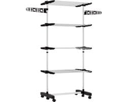 HOMCOM-Wäscheständer-Edelstahl, ABS-142L × 55B × 172H cm-Schwarz