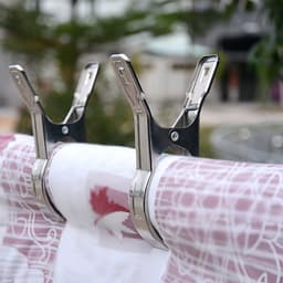 6-delige winddichte wasknijpers - Multifunctionele, stevige wasknijpers - Voor handdoeken, sokken, kleding en eten - Roestvrij staal - Zilver — thumbnail 4