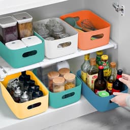 Kunststof Opbergdozen - Multifunctionele Organizer - 2 Stuks - Oranje — thumbnail 4