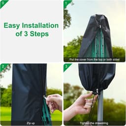 Rotary Drying Rack Cover - 165cm - 420D Waterproof Fabric - Internal Silver Coating - Anti-UV Protective Cover for Rotating Clothesline - Small Umbrella Cover — thumbnail 2