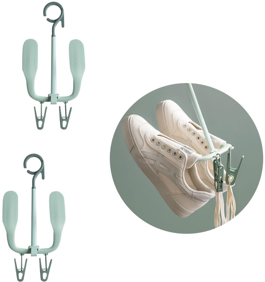 Schoenen Droogrek - Droogrek - Schoen Haak - Schoenenhanger - Schoenen Hanger Droogrek - Schoen Haak - Droog Schoenen Opbergrek - Wasrek - Wasrekken - Droogrekken - Kledinghanger - Wassen / Schoen Drogen - 2 Stuks — afbeelding 1