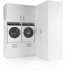 Wasophoogte® Wasmachine Kast Milan - Wasmachine verhoger - Wasmachine ombouw - 700(D)*2030(B)*2350(H) mm - Wit — thumbnail 1