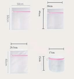 DW4Trading Polyester Waszakken met Rits Set van 4 Stuks - Bescherming Voor Kleding en Lingerie — thumbnail 2