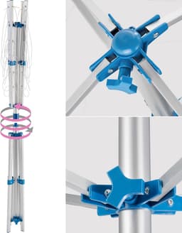 RFWR® Aluminium Droogmolen met 4 Draagarmen - Traploos in Hoogte Verstelbaar - Ruimtebesparend en Stabiel — thumbnail 4